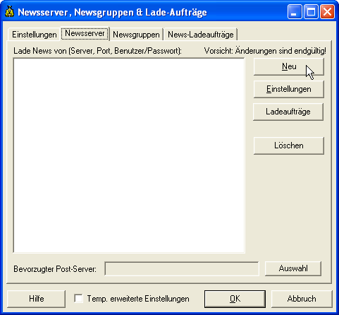 Neuen Newsserver hinzuf&uuml;gen