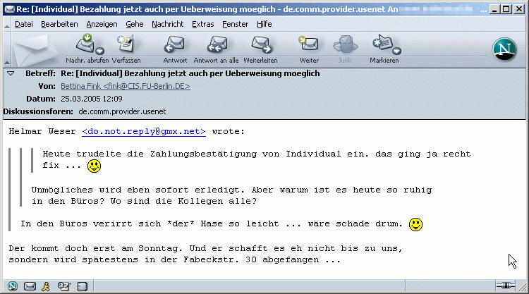 &Ouml;ffnen eines Artikels