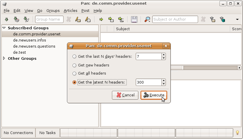 Anzahl der Kopfzeilen w&auml;hlen