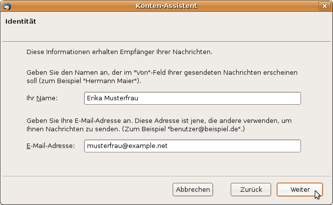 Konten-Assistent: Identit&auml;t